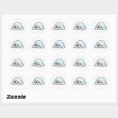Cute Shy Kawaii Baby Under Blanket – Cozy Adorable Ronde Sticker (Vel)