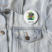 Cute Shy raccoon Ronde Button 5,7 Cm (In situ)