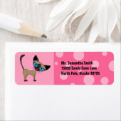 Cute Siamese 2 Cat Pink Return Address Label (Insitu)