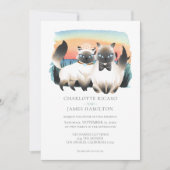 Cute Siamese Cat Couple Wedding Persoonlijk Kaart (Voorkant)
