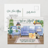 Cute Siamese Cat Cozy New Home Adres      Aankondigingskaart (Voorkant / Achterkant)