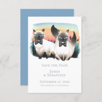 Cute Siamese Cat Gay Couple bewaart de datum van h