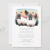 Cute Siamese Cat Gay Couple Wedding Personalized Kaart (Voorkant)