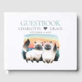 Cute Siamese Cat Gay Lesbian Grooms Couple Weddens Gastenboek (Voorkant)