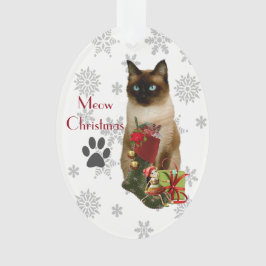 Cute Siamese Cat-kerstversiering Ornament