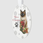 Cute Siamese Cat-kerstversiering Ornament (voorkant)