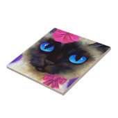 Cute Siamese Cat Kitten Photo Painting Tegeltje (Zijkant)