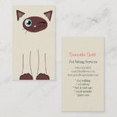 Cute Siamese Cat Pet Sitting Service Visitekaartje (Voorkant / Achterkant)