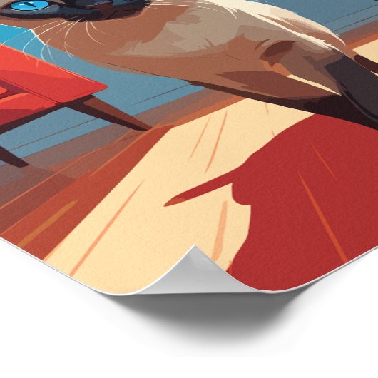 Cute Siamese Cat Poster (Hoek)