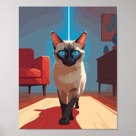 Cute Siamese Cat Poster