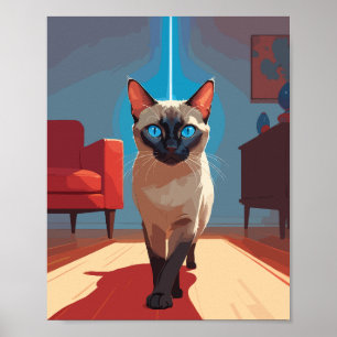 Cute Siamese Cat Poster
