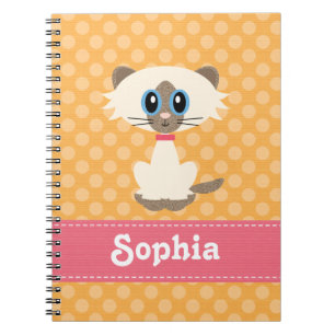 Cute Siamese Cat Spiral Notebook Journal Notitieboek