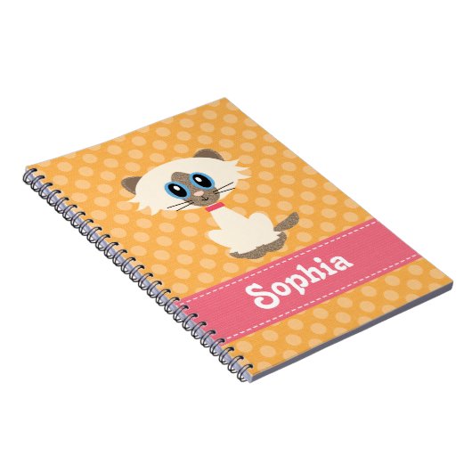 Cute Siamese Cat Spiral Notitieboek Journal (Rechterzijde)