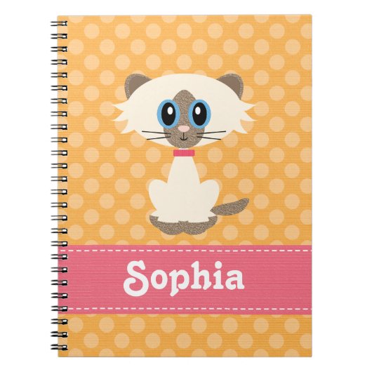 Cute Siamese Cat Spiral Notitieboek Journal (Voorkant)
