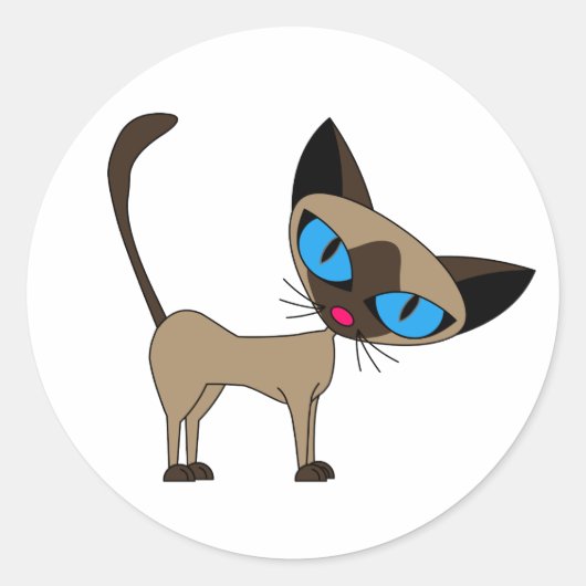 Cute Siamese Cat Stickers (Voorkant)