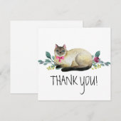 Cute Siamese Cat White Bedankt (Voorkant / Achterkant)