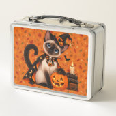 Cute Siamese Cat Witch Halloween (Achterkant)