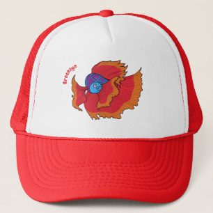 Cute Siamese fighting fish betta cartoon Trucker Pet