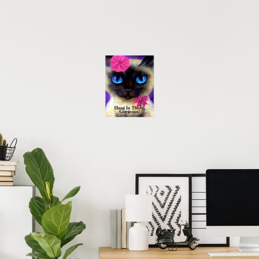 Cute Siamese hangen daar in kat Poster schilderen (Thuiskantoor)