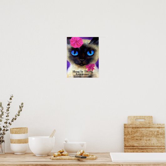 Cute Siamese hangen daar in kat Poster schilderen (Keuken)