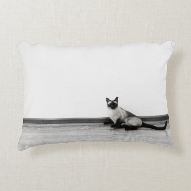 CUTE Siamese Kat-foto Decoratief Kussen (Voorkant)
