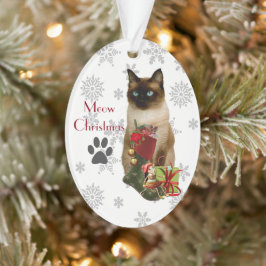 Cute Siamese Kat Kerst Ornament