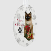 Cute Siamese Kat Kerst Ornament (voorkant)
