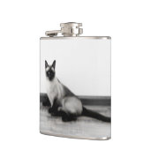 CUTE Siamese Kat Portret Foto Heupfles (Links)