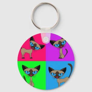 Cute Siamese katten Sleutelhanger