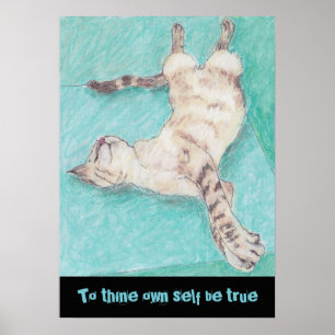 Cute siamese kattentekeningen citeren shakespeare poster