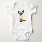 Cute Siamese kitten baby bodysuit (Voorkant)