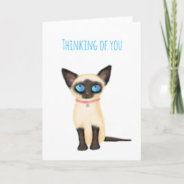 Cute Siamese kitten denkt aan je kaart