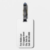 Cute Siamese Kitten leeft op het hoofd van Labrado Bagagelabel (Achterkant verticaal)