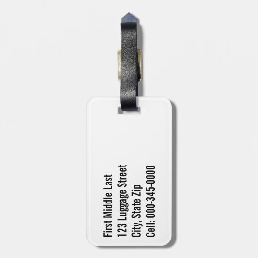 Cute Siamese Kitten leeft op het hoofd van Labrado Bagagelabel (Achterkant verticaal)