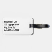 Cute Siamese Kitten leeft op het hoofd van Labrado Bagagelabel (Achterkant horizontaal)