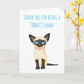 Cute Siamese kitten-Moederdag van de kat Kaart (Gele Bloem)