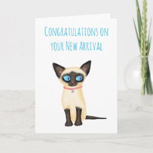 Cute Siamese kitten nieuwe petkaart Kaart