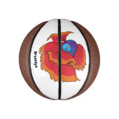 Cute Siamese vecht tegen cartoon Basketbal (Verticaal)