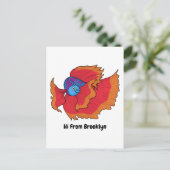 Cute Siamese vecht tegen cartoon Briefkaart (Staand voorkant)