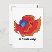 Cute Siamese vecht tegen cartoon Briefkaart (Voorkant / Achterkant)