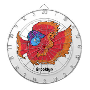 Cute Siamese vecht tegen cartoon Dartbord