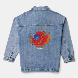 Cute Siamese vecht tegen cartoon Denim Jacket