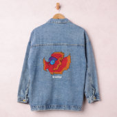 Cute Siamese vecht tegen cartoon Denim Jacket (Hangar)