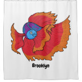 Cute Siamese vecht tegen cartoon Douchegordijn (Voorkant)