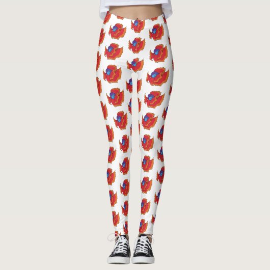Cute Siamese vecht tegen cartoon Leggings (Voorkant)