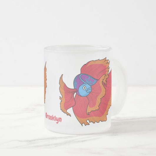 Cute Siamese vecht tegen cartoon Matglas Koffiemok (Voorkant rechts)