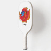Cute Siamese vecht tegen cartoon Pickleball Paddle (Links)