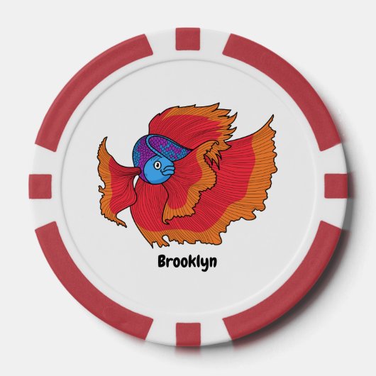 Cute Siamese vecht tegen cartoon Poker Chips (Voorkant)