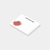 Cute Siamese vecht tegen cartoon Post-it® Notes (Schuin)