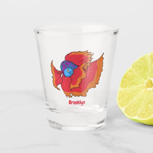 Cute Siamese vecht tegen cartoon Shot Glas (Voorkant)